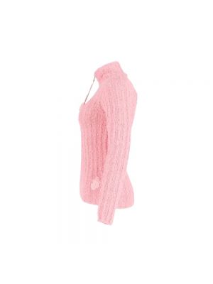 Jersey cuello alto de algodón Moncler rosa