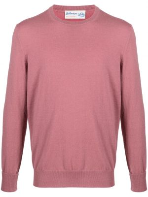 Кашмирен пуловер с кръгло деколте Ballantyne розово