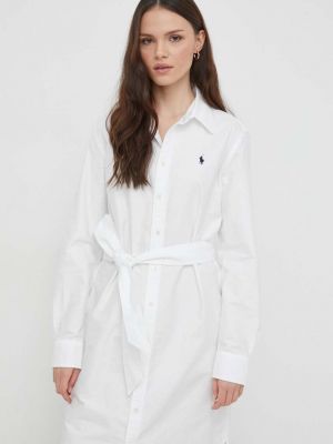 Pamučna mini haljina Polo Ralph Lauren bijela