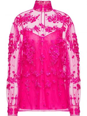 Блуза от тюл Valentino Garavani розово