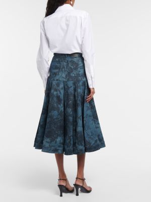 Květinové džínová sukně Erdem modré