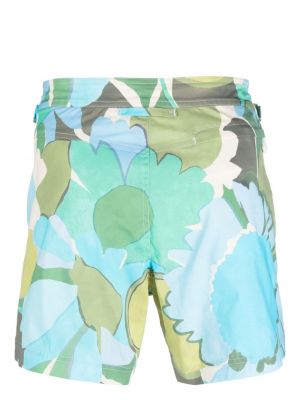Shorts à fleurs à imprimé Tom Ford bleu