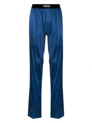 Копринени панталон Tom Ford синьо
