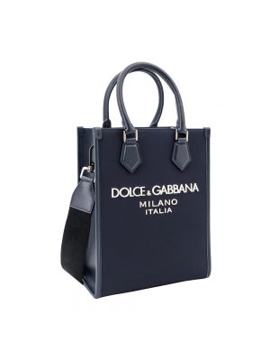 Bolso shopper de cuero de nailon Dolce & Gabbana azul