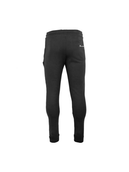 Spodnie sportowe bawełniane w jednolitym kolorze Aquascutum czarne
