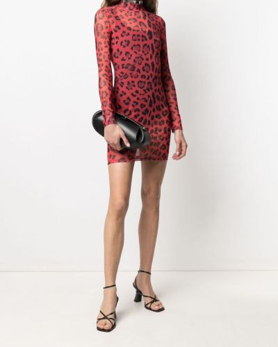 Vestido de cóctel ajustado leopardo Philipp Plein rojo