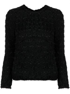 Tweed bluse mit geknöpfter Balenciaga schwarz