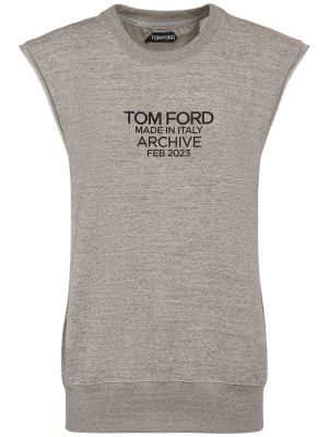 Chemise sans manches à imprimé en jersey Tom Ford gris