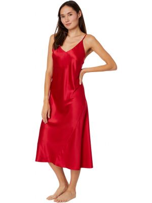 Атласное платье-рубашка Natori красное