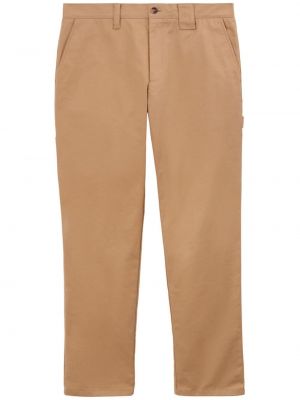 Bavlněné rovné kalhoty Burberry béžové