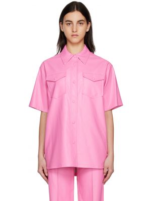 Розовая рубашка из искусственной кожи Norea Stand Studio