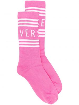 Чорапи с принт Versace розово