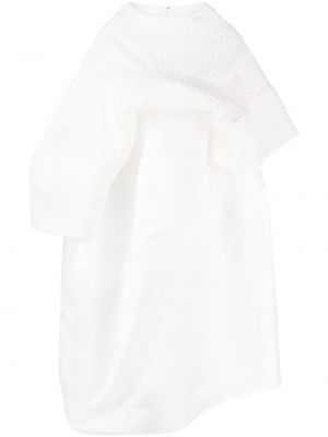 Asymetrické bavlněné koktejlové šaty Comme Des Garçons bílé