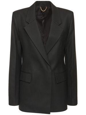 Vlnená bunda Victoria Beckham čierna