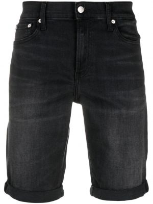 Slim fit priliehavé džínsové šortky Calvin Klein čierna