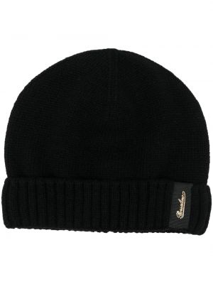 Borsalino bonnet City en cachemire à patch logo - Noir