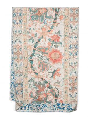 Fular de mătase cu model floral cu imagine Pierre-louis Mascia albastru
