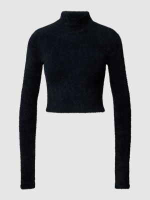 Dzianinowy sweter ze stójką Review czarny