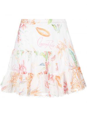 Květinové mini sukně s potiskem Charo Ruiz Ibiza bílé