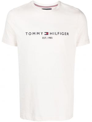 Baskılı pamuk tişört Tommy Hilfiger beyaz