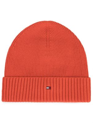 Памучна шапка Tommy Hilfiger оранжево