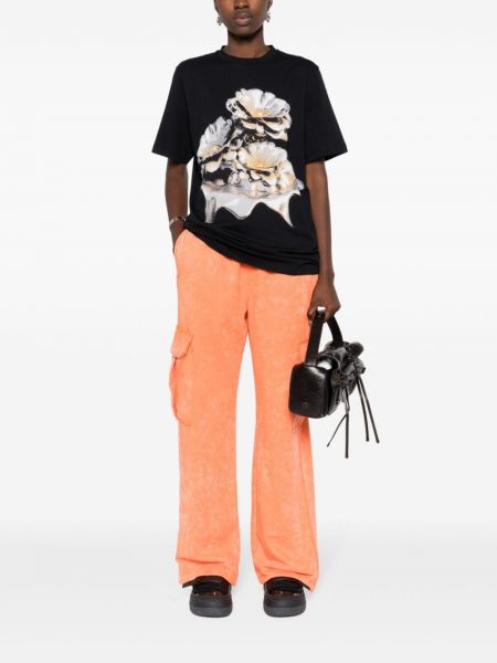 Rovné kalhoty jersey Stine Goya oranžové
