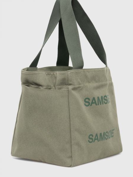 Pamučna torbica Samsoe Samsoe zelena