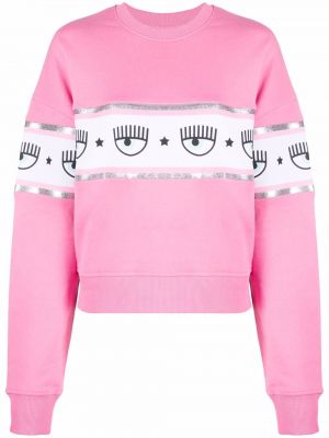 Avslappet trykt sweatshirt Chiara Ferragni rosa