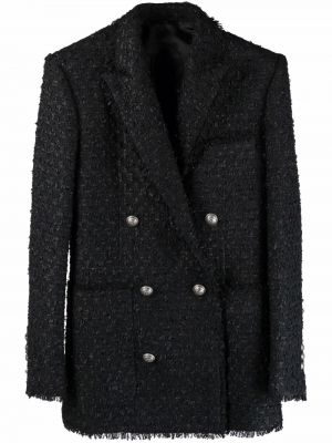 Tweed lang blazer Balmain svart