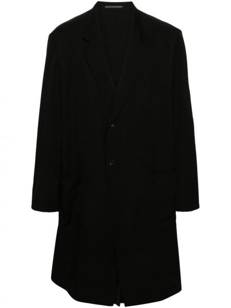Μάλλινο παλτό Yohji Yamamoto μαύρο