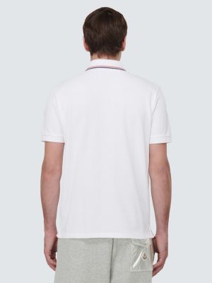 Medvilninis polo marškinėliai Moncler balta