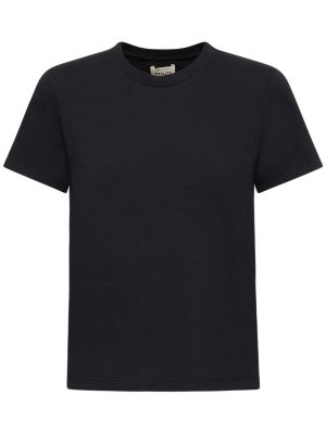 Camiseta de algodón de tela jersey Khaite negro
