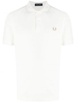 Tricou polo cu broderie din bumbac Fred Perry alb