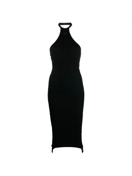 Dzianinowa sukienka midi Courreges czarna