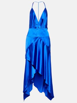 Sukienka midi asymetryczna Alexandre Vauthier niebieska