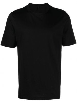 Памучна тениска с кръгло деколте Transit черно