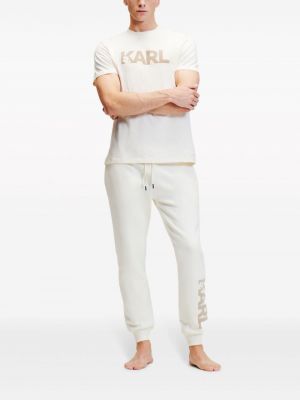 Pantalon de joggings à imprimé Karl Lagerfeld beige