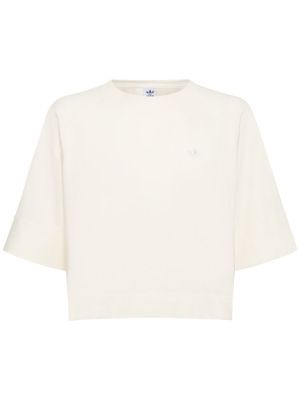 Puuvillased t-särk Adidas Originals valge