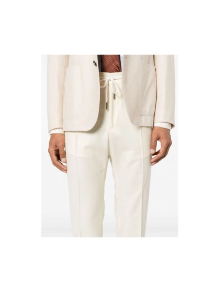 Pantalones rectos de lana Tagliatore blanco