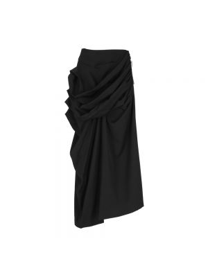 Długa spódnica wełniana Yohji Yamamoto czarna