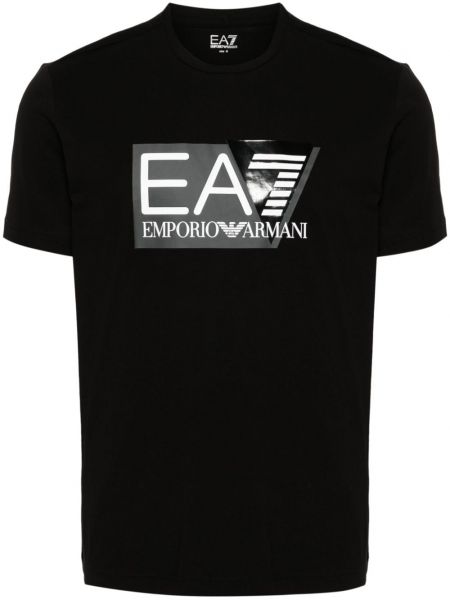 Raštuotas marškinėliai Ea7 Emporio Armani juoda