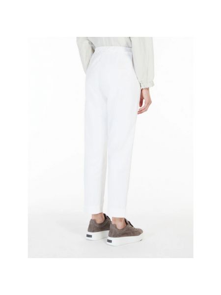 Pantalones de chándal de algodón Max Mara blanco