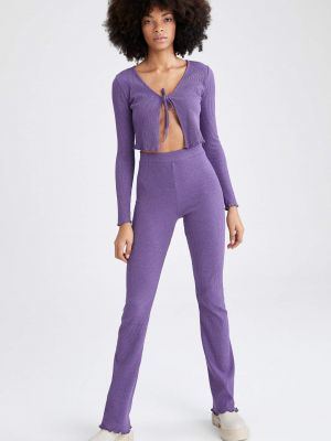 Pantaloni culottes slim fit Defacto violet