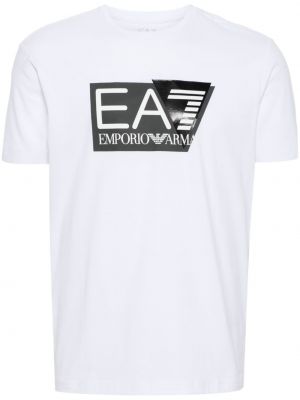 Raštuotas marškinėliai Ea7 Emporio Armani balta