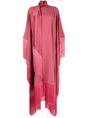 Sukienka koktajlowa z frędzli Taller Marmo różowa