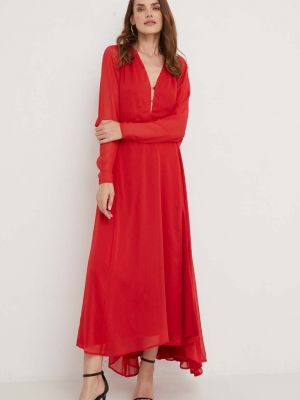 Oversized dlouhé šaty Answear Lab červené
