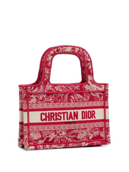 Siuvinėta shopper rankinė Christian Dior Pre-owned raudona