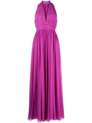 Копринена вечерна рокля Elie Saab виолетово
