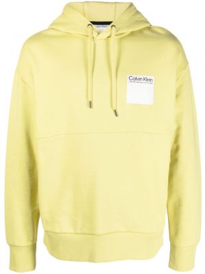 Bluza z kapturem Calvin Klein żółta