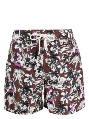 Kratke hlače s cvetličnim vzorcem Palm Angels rjava